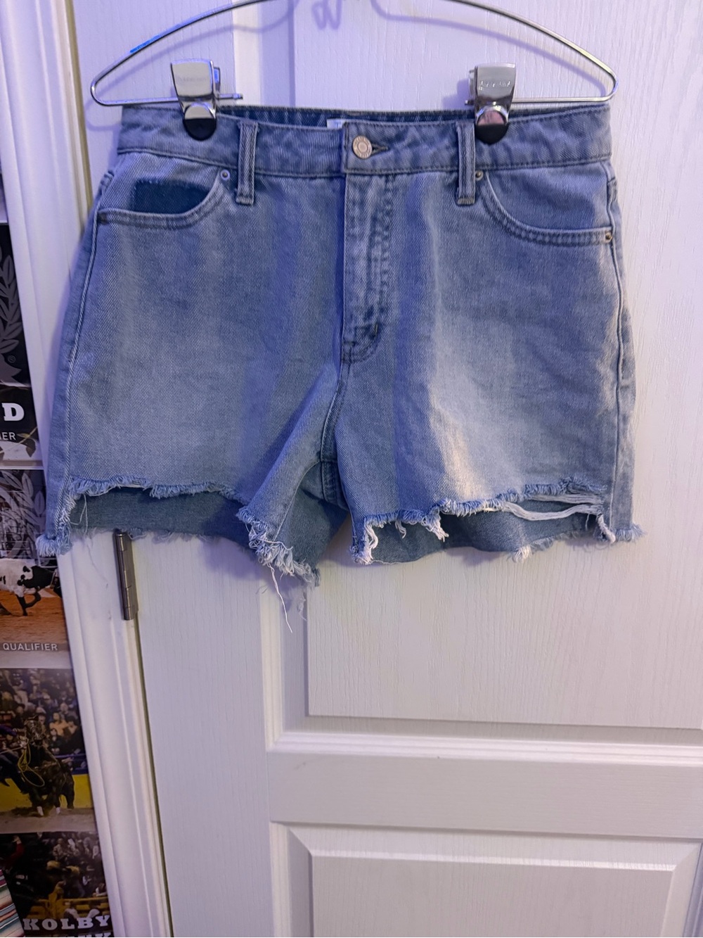 Time and Tru Light Blue Distressed Denim Cutoff Shorts